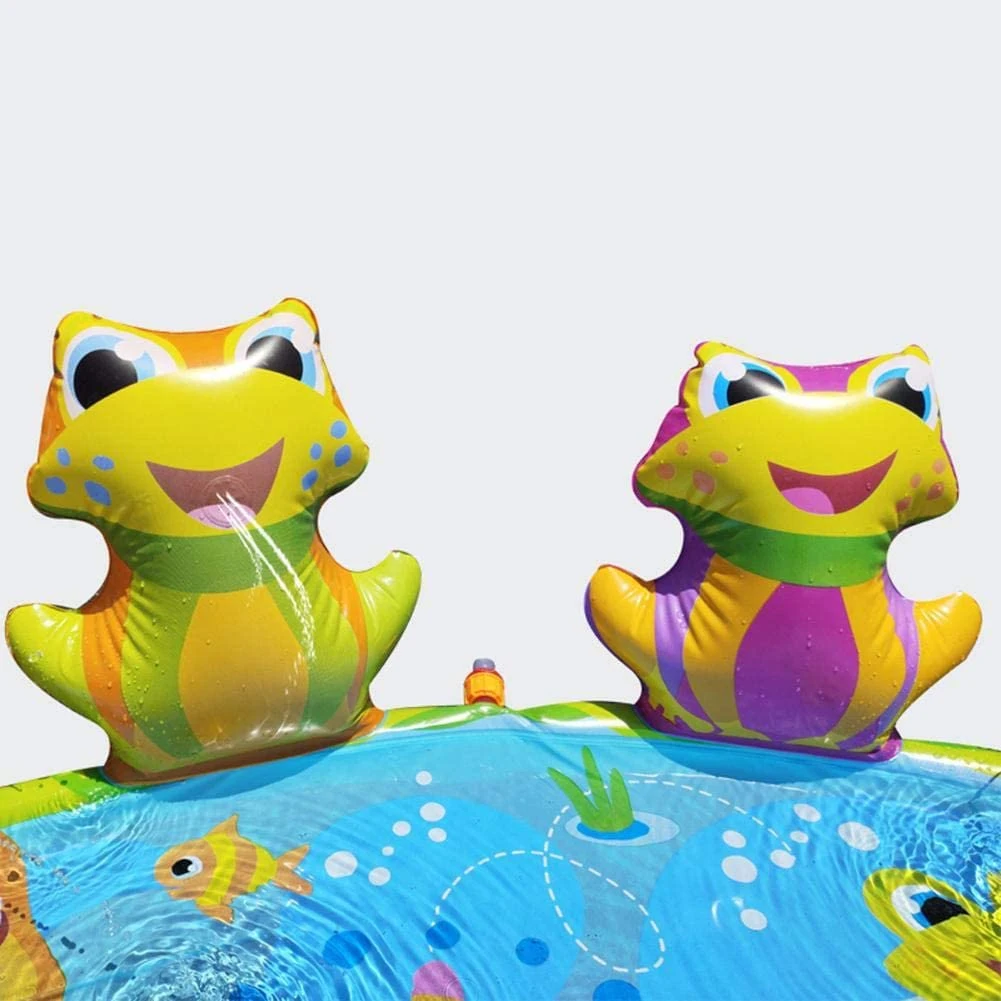 Water Play Pad Toys Inflatable Frog Sprinklers Splash Mat for Kids Children