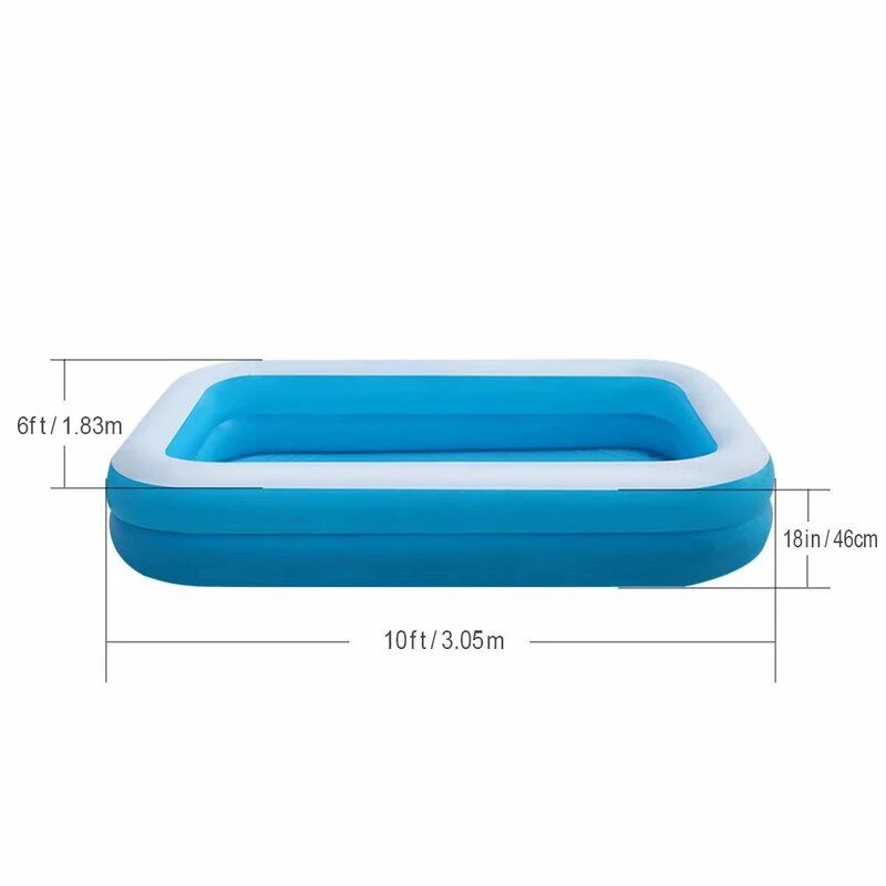 Eco-Friendly Outdoor Family Garden 2-Ring Inflatable Children Ocean Pool Baby Bath Swim Tubs Plus Size Large PVC Kids Swimming Pool