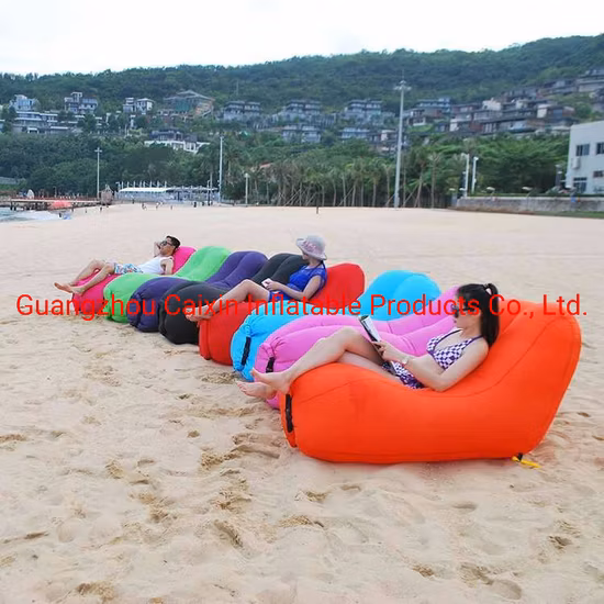 Wasserdichtes aufblasbares Luftschlafbett aus Nylon mit Logo-Aufdruck