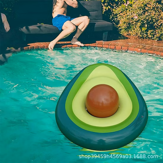 Aufblasbares Avocado-Pool-Float-Spielzeug, Lounge-Floß mit Ball, Wasserspaß, große aufblasbare Sommer-Strand-Schwimmparty für Kinder und Erwachsene
